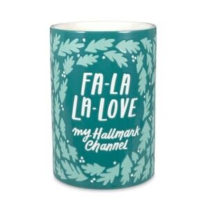Hallmark Channel Fa-La-La-Love Teal Ceramic Wine‎ Chiller Holiday Bottle Cooler